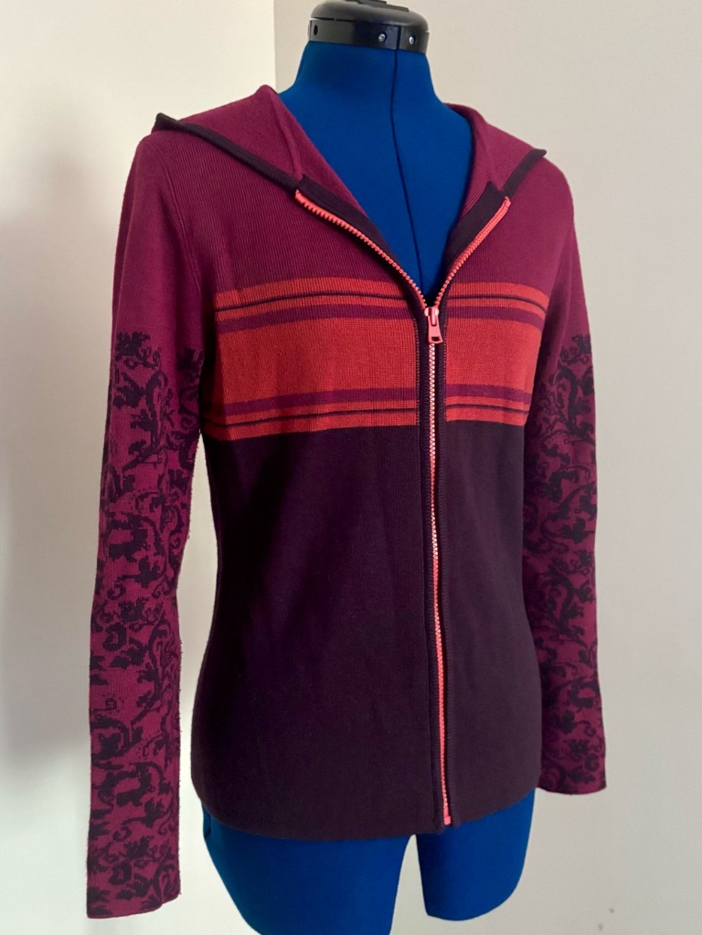 Title Nine Full Zip Knit Sweater Hoodie S